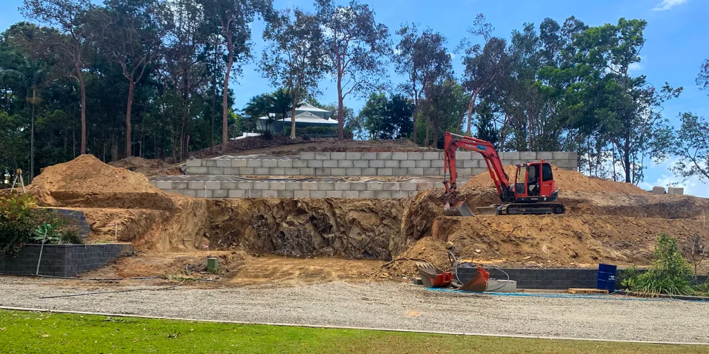 Retaining wall construction